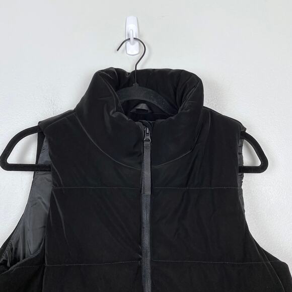 Pacific Trail Women's Neo Velvet Puffer Vest Black Full Zip Mock Neck Size Large - Picture 4 of 11
